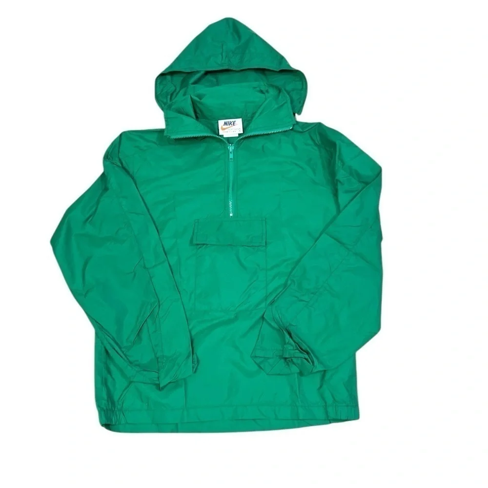 Nike Vintage 70s 80s Half Zip Pullover Windbreaker Jacket Green Small White Tag